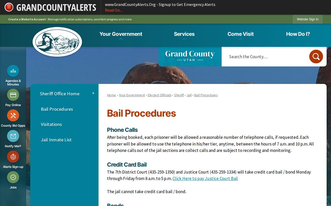 Grand County bail procedure record access information